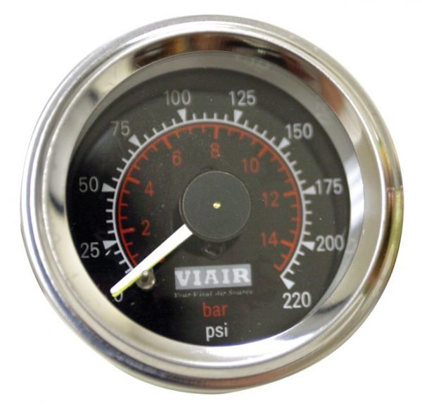 Viair 2" dual needle gauge 0-220psi (black)