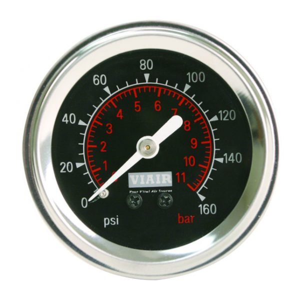 Viair 2" single needle gauge 0-160psi (black)