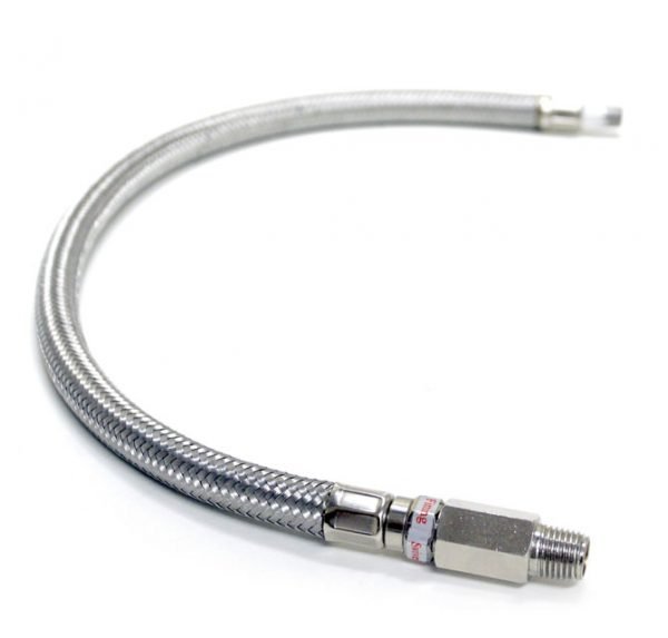 3/8" Stainless steel braided leader hose w/ check valve (92791)